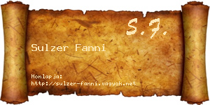 Sulzer Fanni névjegykártya