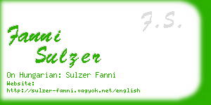 fanni sulzer business card